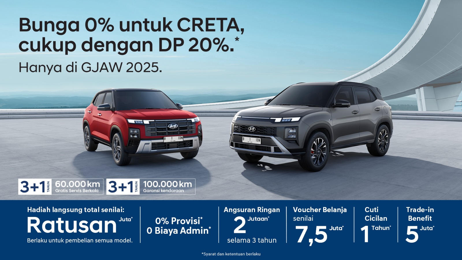 Bunga 0% untuk CRETA, cukup dengan DP 20%